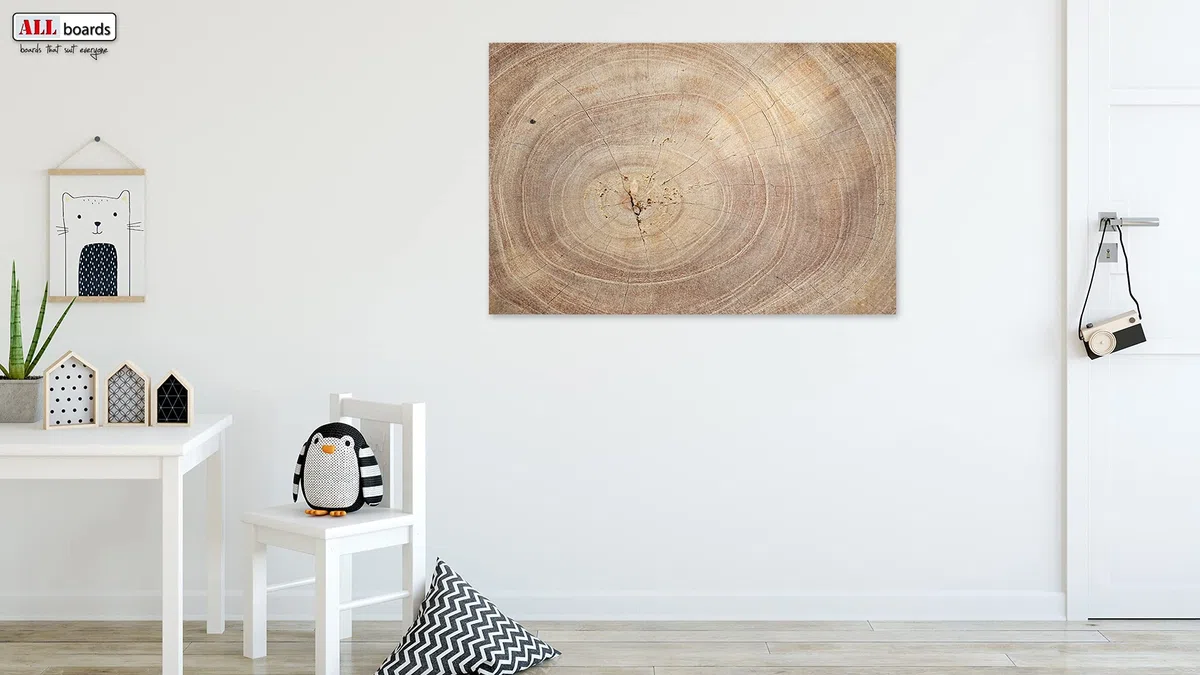 ALLboards Pizarra magnética de metal para todo tipo de imanes, pizarra magnética para escribir + 2 rotuladores, 6 imanes y esponja incluidos en el paquete, motivo: árboles, 90 x 60 cm