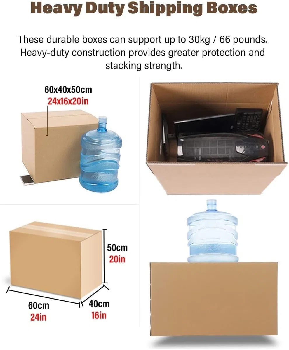AviiSo Cajas Carton Mudanza Grandes Caja De Papel Móvil, Caja De Cartón De Embalaje Grande Extra Dura, Caja De Papel Engrosada, Clasificación De Cartón De Embalaje Exprés Personalizado (Size : 60x40x