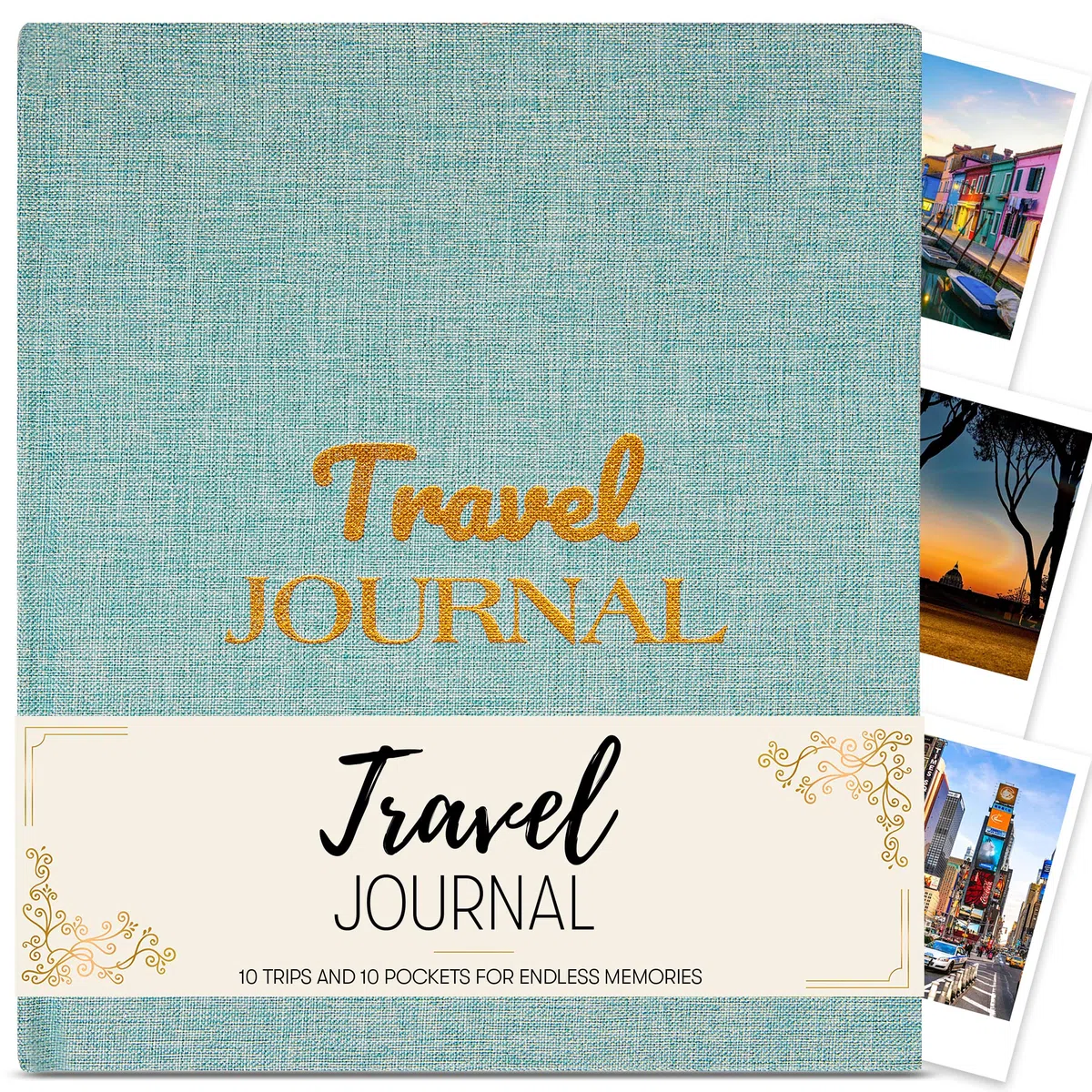 Diario de viaje y cuaderno de viajeros para grabar viajes y recuerdos. Diario de viaje para mujeres y hombres. Regalos de viaje para almas aventureras con bolsillos de recuerdo