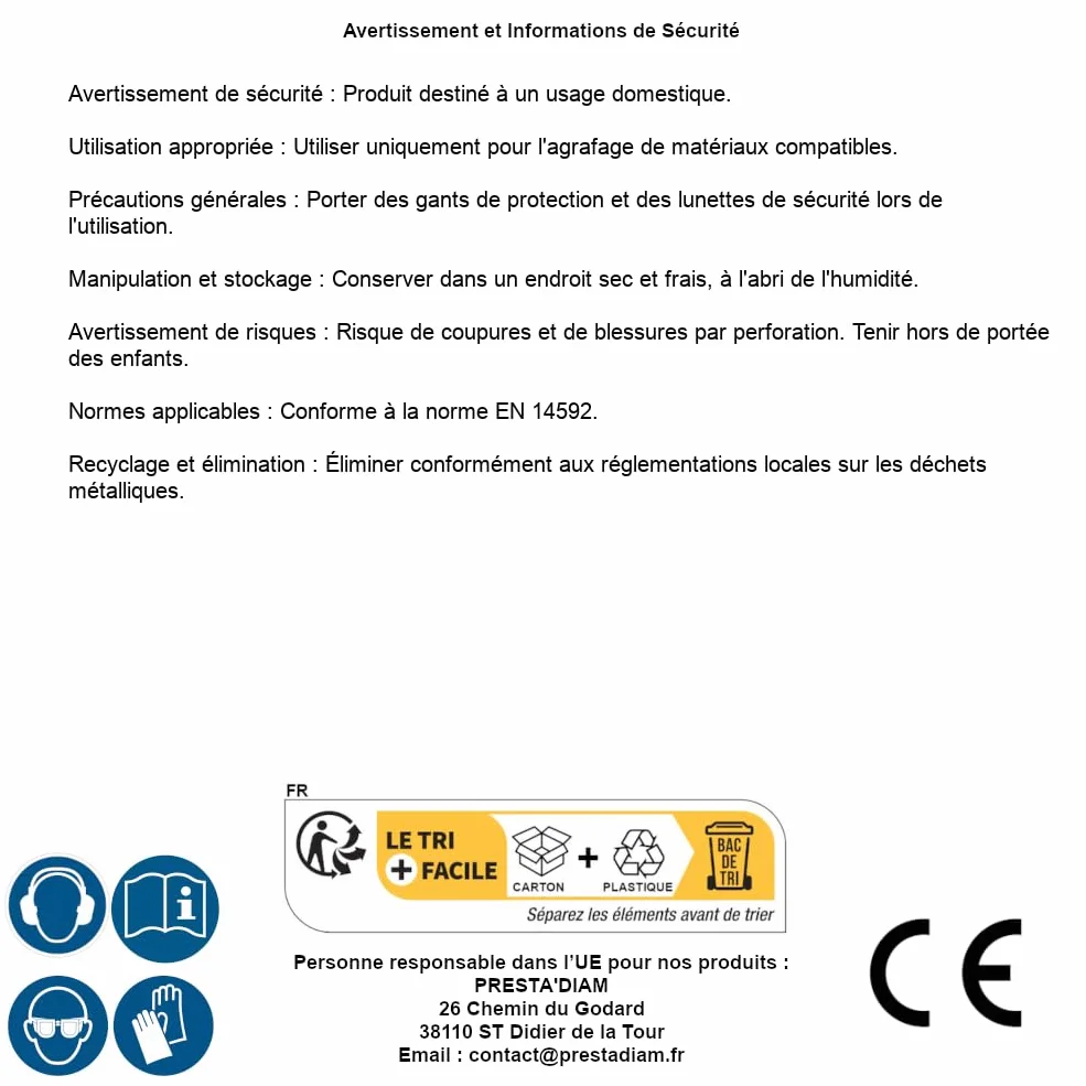 D-Work 10.000 grapas H-12 – galvanizadas – 8.6x12x1x1.25 mm