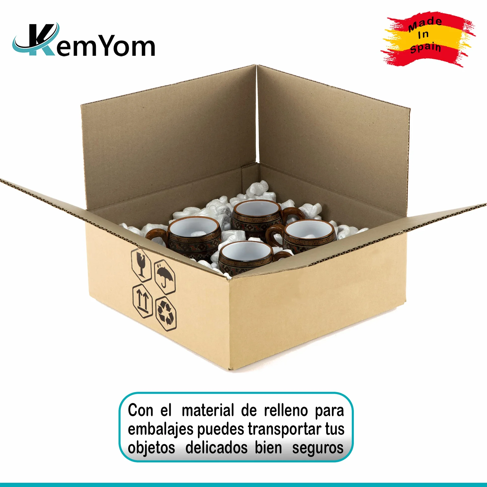 Material de Relleno para Cajas de Embalajes y Mudanzas - Poliestireno Expandido para Protección en Envíos y traslados, Bloquea el producto en su lugar - Fichas tipo W (0,1m3 = 100LITROS)