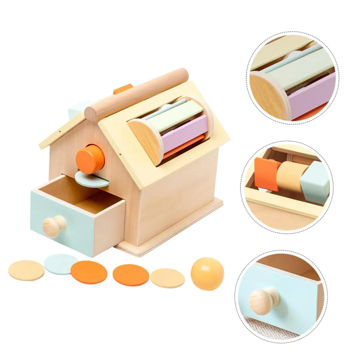 SUPVOX Juguete Educativo Montessori para Niños de 1 a 3 Años, Caja de Madera para Concentración y Entrenamiento Lógico en Educación Temprana