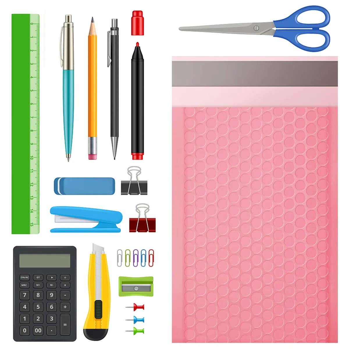 Sobres de burbujas, sobres acolchados de burbujas de 4 x 7 pulgadas, paquete de 100 sobres de burbujas opacos, autoadhesivos, bolsas impermeables para envío y embalaje (rosa, 4 x 7-100 unidades)
