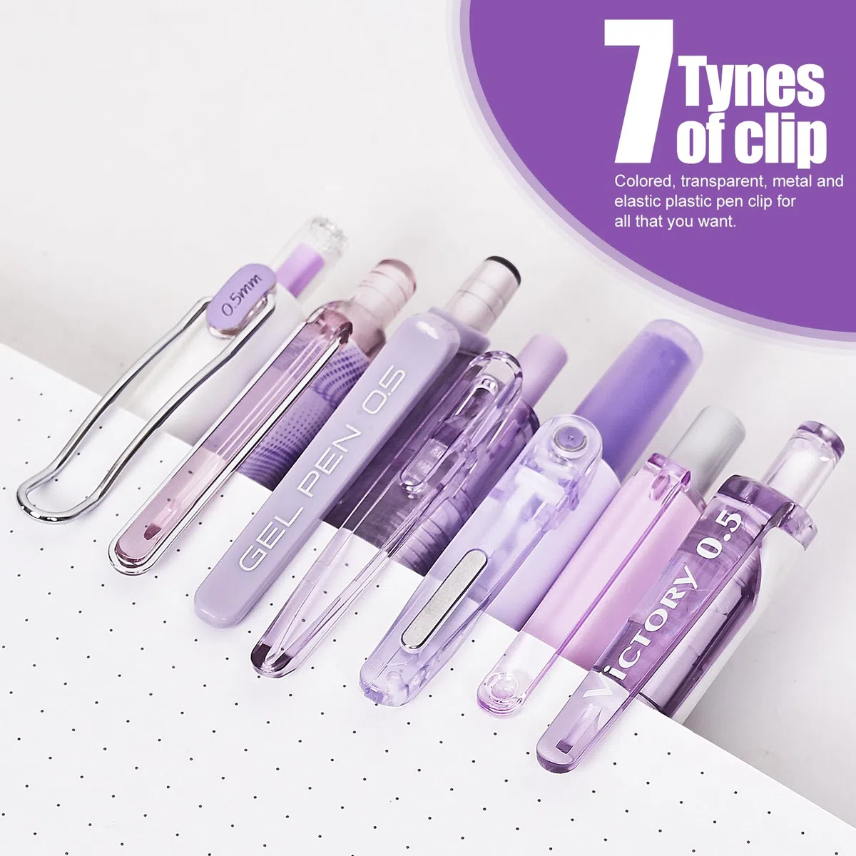 Juego de 7 bolígrafos de tinta de gel pastel, paquete de 6 bolígrafos de tinta negra con 1 resaltador para escribir, bolígrafo de gel líquido retráctil (0.5 mm), bonitos bolígrafos estéticos