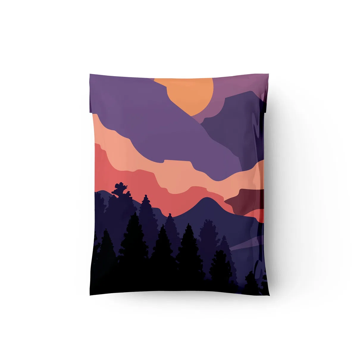10 x 13 (100) sobres de polietileno de diseño de puesta de sol de montaña sobres impresos de alta calidad
