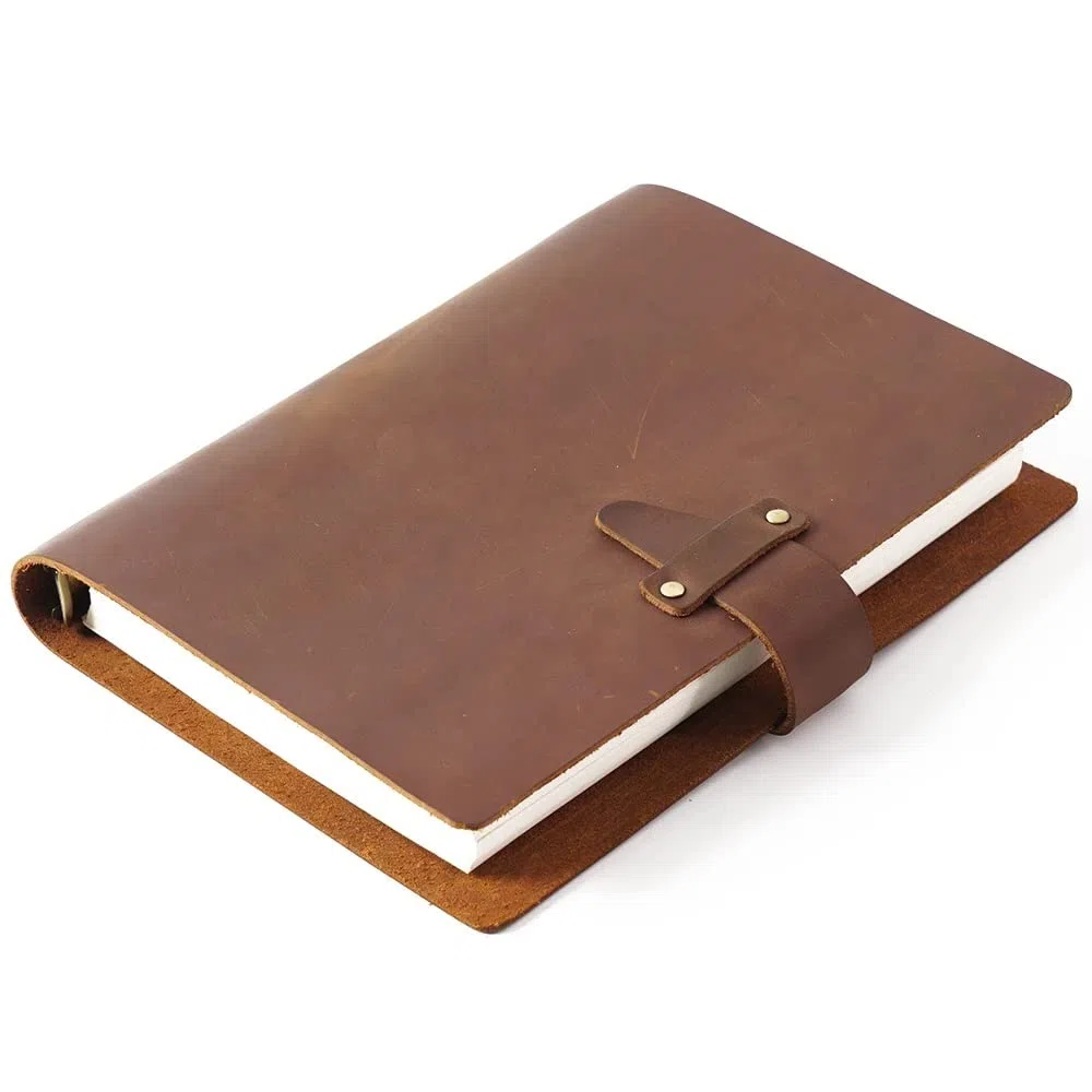 Cuaderno con anillo de cuero A5, diario en espiral, carpeta de latón, diario, boceto, Agenda, planificador, papelería