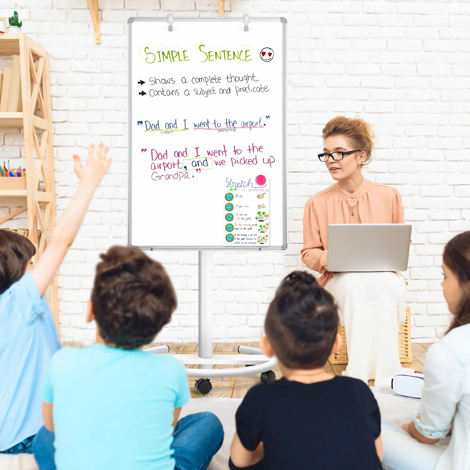 Pizarra blanca móvil, 60 x 90 cm Pizarra blanca magnética con soporte, pizarra flipchart ajustable en altura, pizarra blanca de pie de borrado en seco para oficina, enseñanza