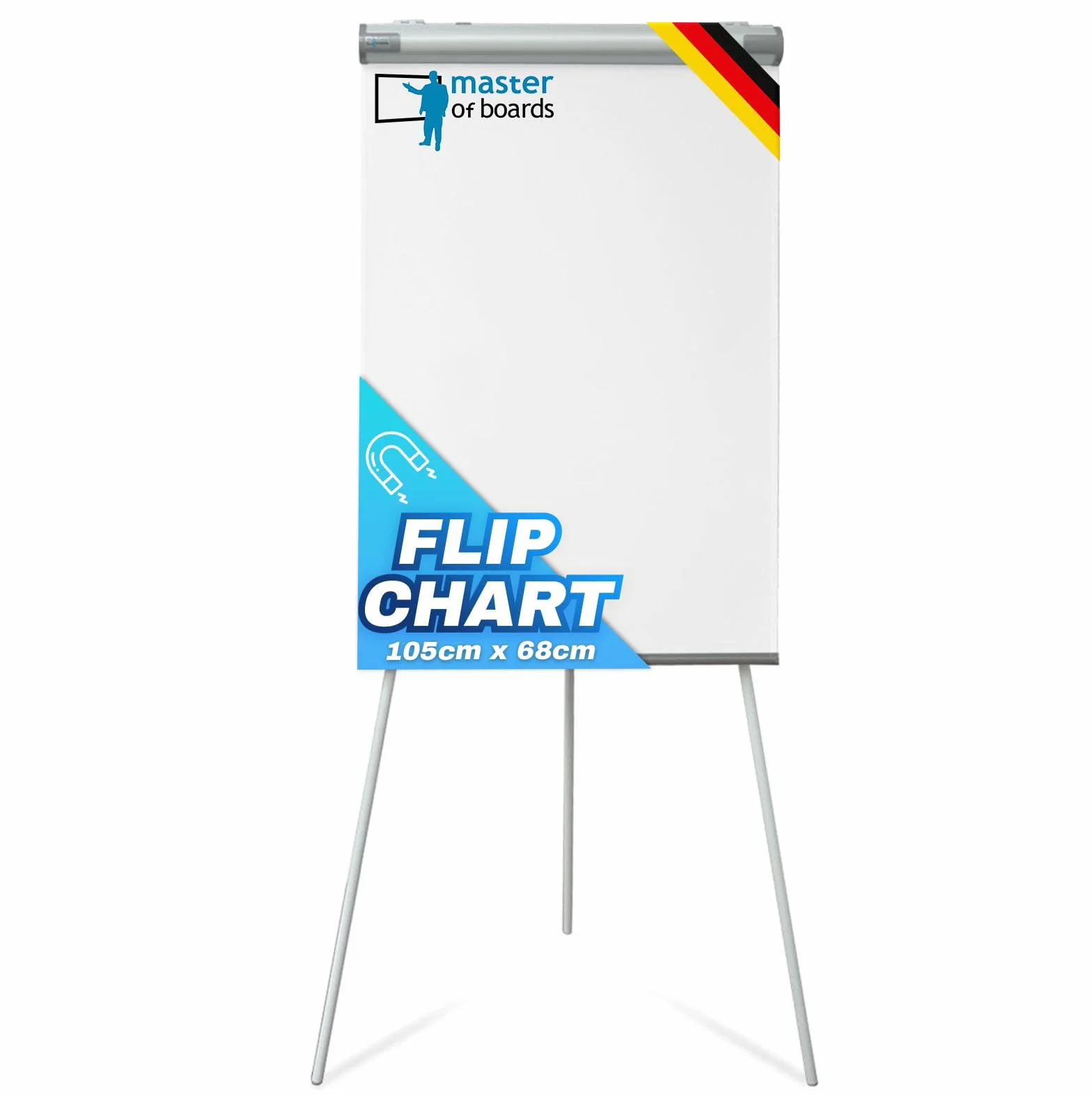 Rotafolio magnético escribible lavable con soporte trípode blanco