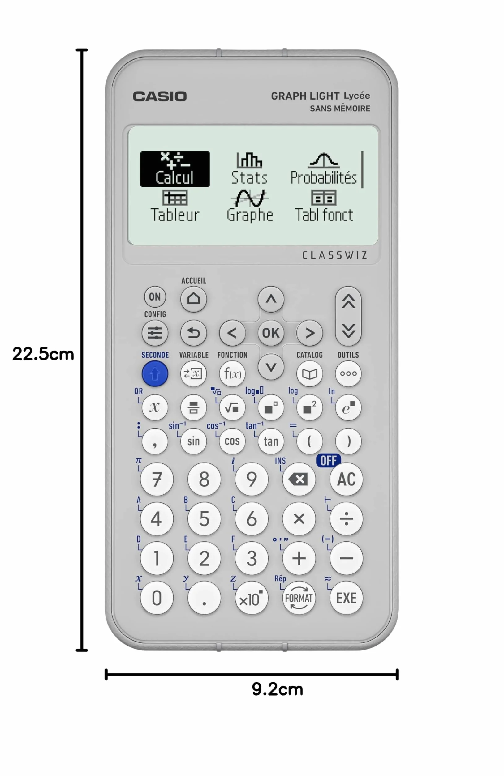 Calculatrice scientifique Casio Graph Light Gris