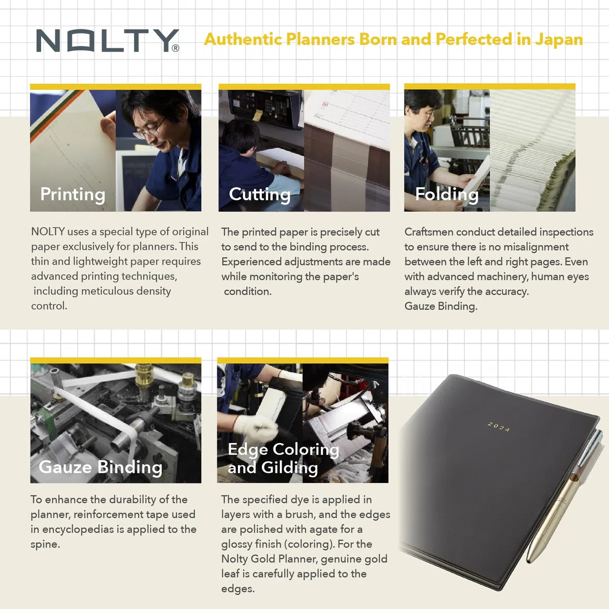 NOLTY Cuaderno A5, cuadrícula de 3,5 mm, 176 páginas, fabricado en Japón, color rosa