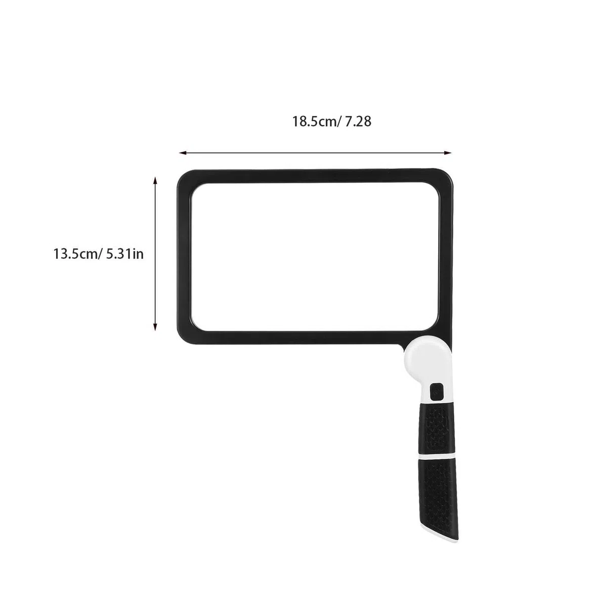 Lupa de Lectura Rectangular LED Plegable de Mano Negro 2piezas | Abs, Goma y Acrílico, Iluminación LED Integrada, para Lectura y Tareas de Proximidad