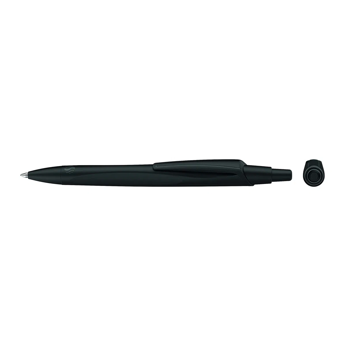 Schneider Bolígrafo Reco, M (mediano), recargable y retráctil, barril negro, caja de 20 bolígrafos, tinta negra (131811)