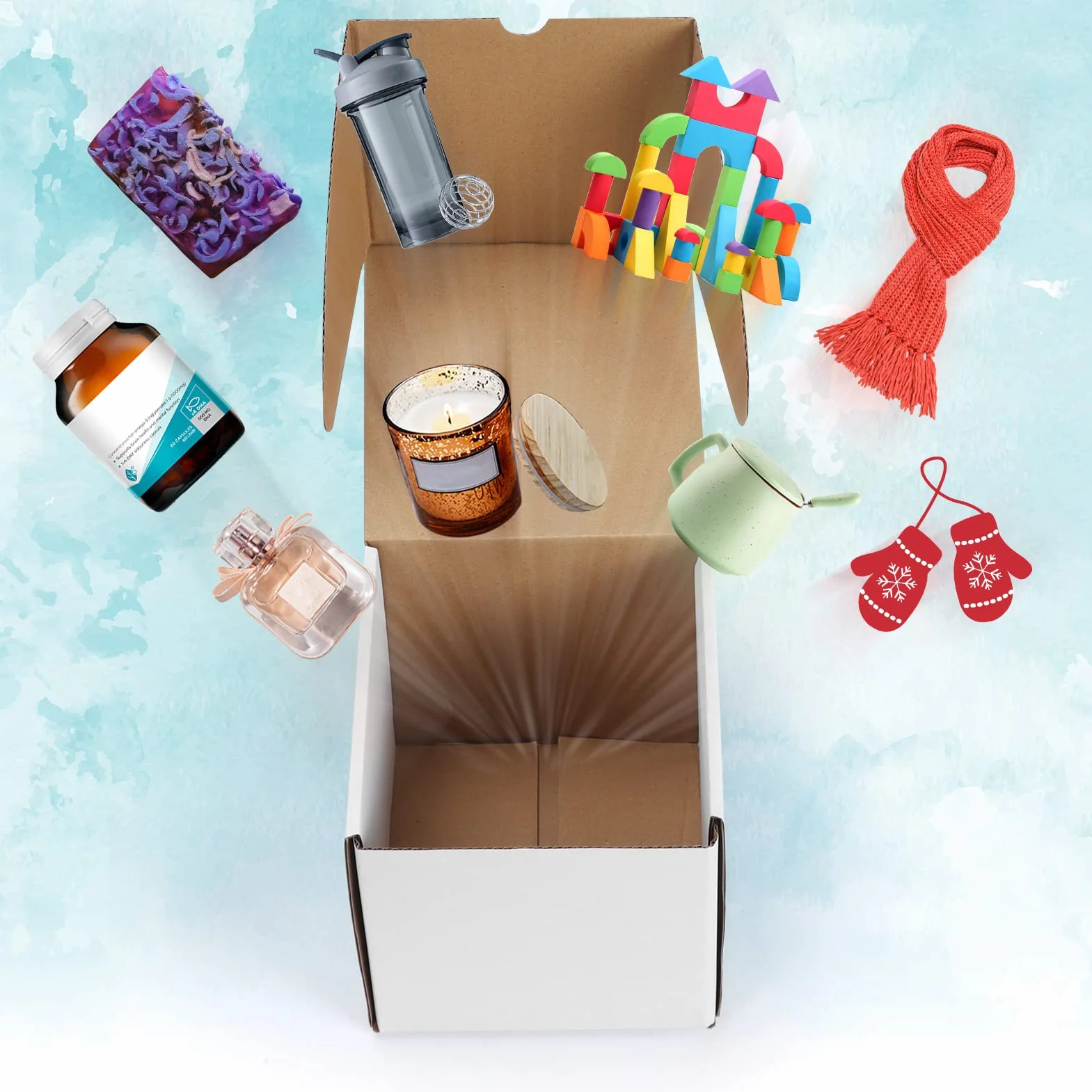 EYMPEU 15,3x15,3x15,3 cm(6x6x6 in) Cajas de Carton, 20 Pack Blanco, Cajas Pequeñas de Cartón Ondulado Kraftlo