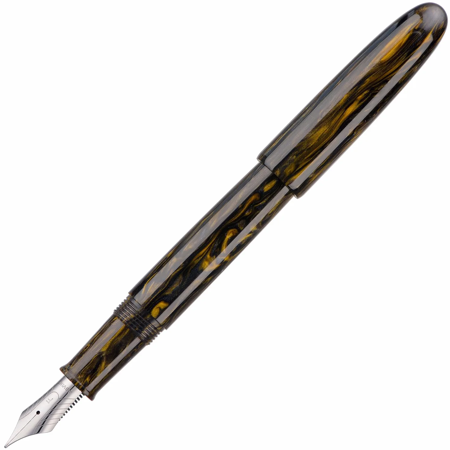 Asvine C80 Pluma estilográfica #8 de punta fina con estuche convertidor Marrón dorado