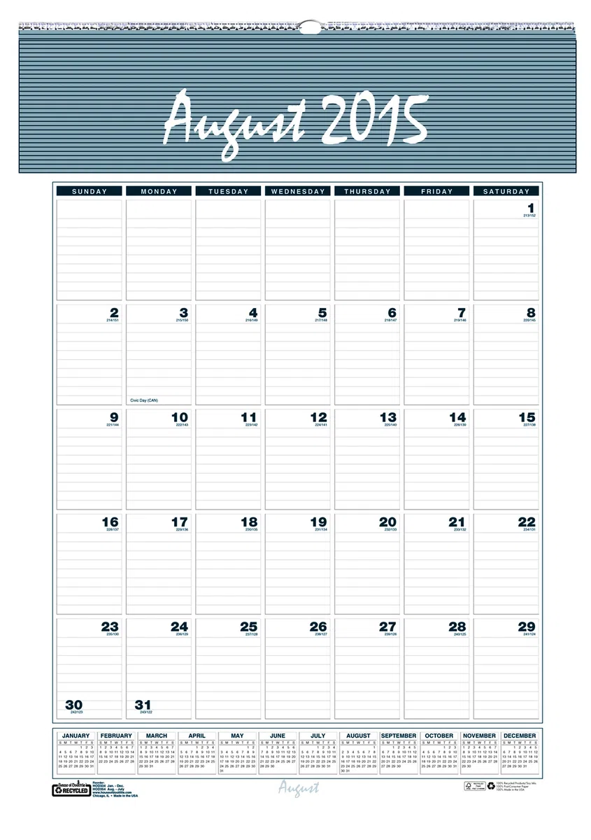 Casa de Doolittle 2015 – 2016 año académico calendario de pared mensual, Bar Harbo
