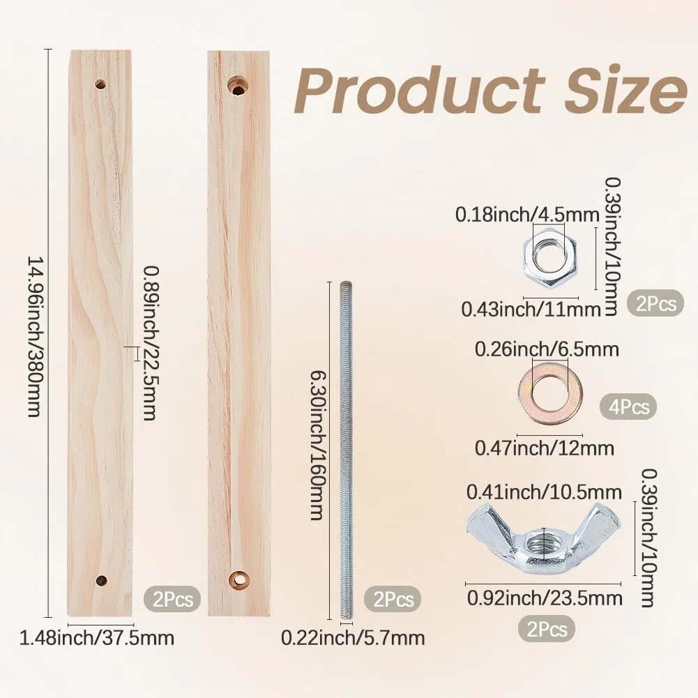 GORGECRAFT Prensa de Bambú de 380mm Encuadernación de Libros Herramienta Perforadora de Madera Cuna Encuadernación Kit de Encuadernación Manual Suministros Portátiles Encuadernación Aficionados A Las