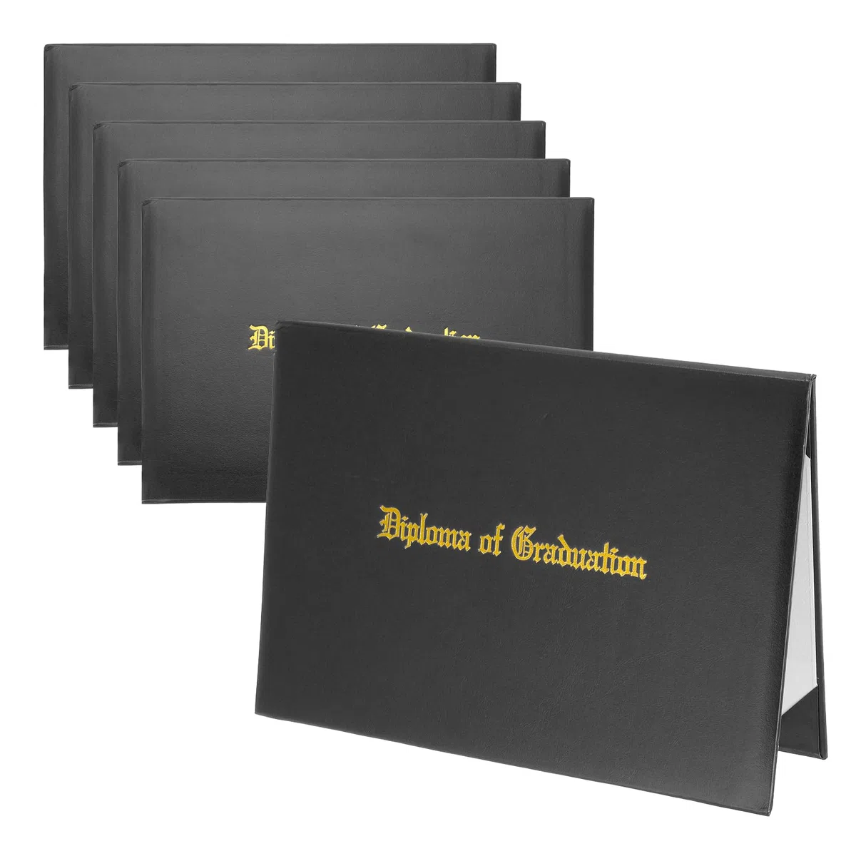 PATIKIL Portadocumentos Para Certificados 6 Unidades Para Papel De 8.5x11" Diploma De Graduación Imitación Cuero Grabado En Foil Dorado Reconocimiento De Logros