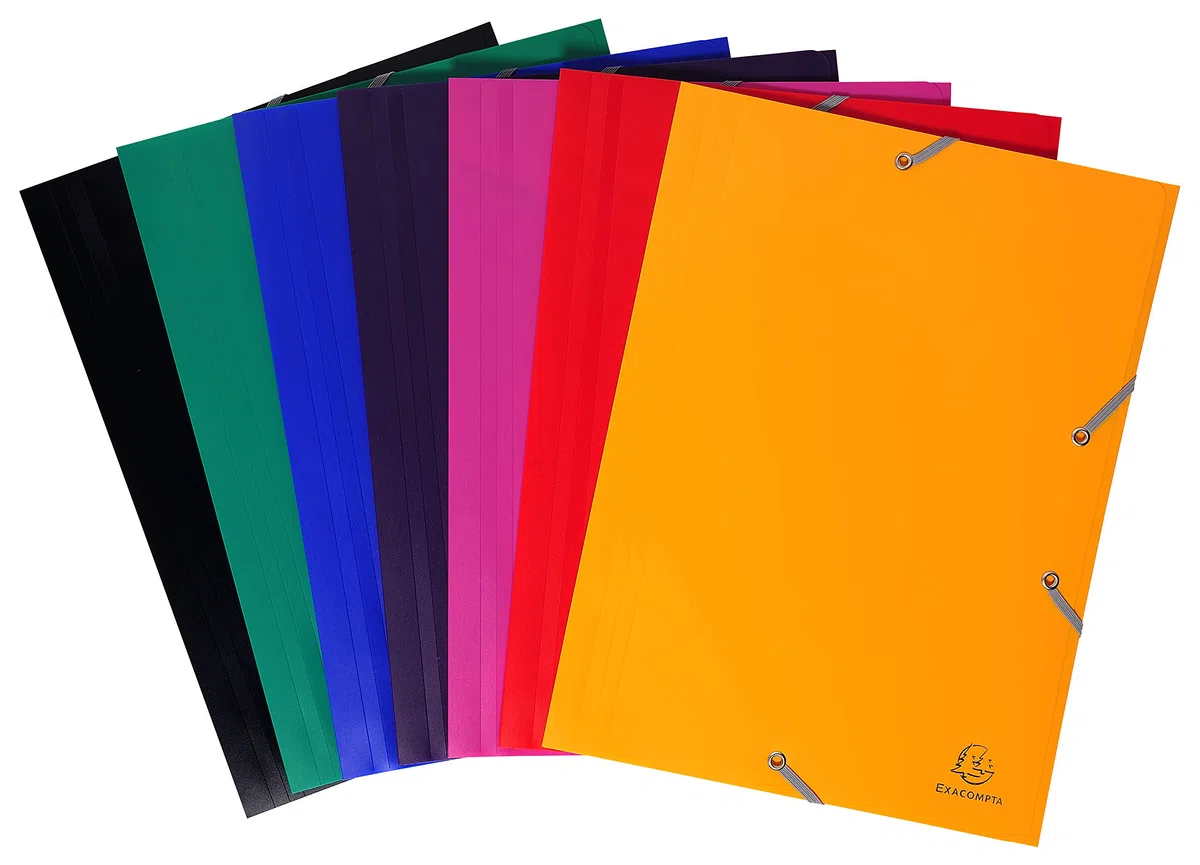 Exacompta 55900E - Pack de 60 carpetas con goma, multicolor