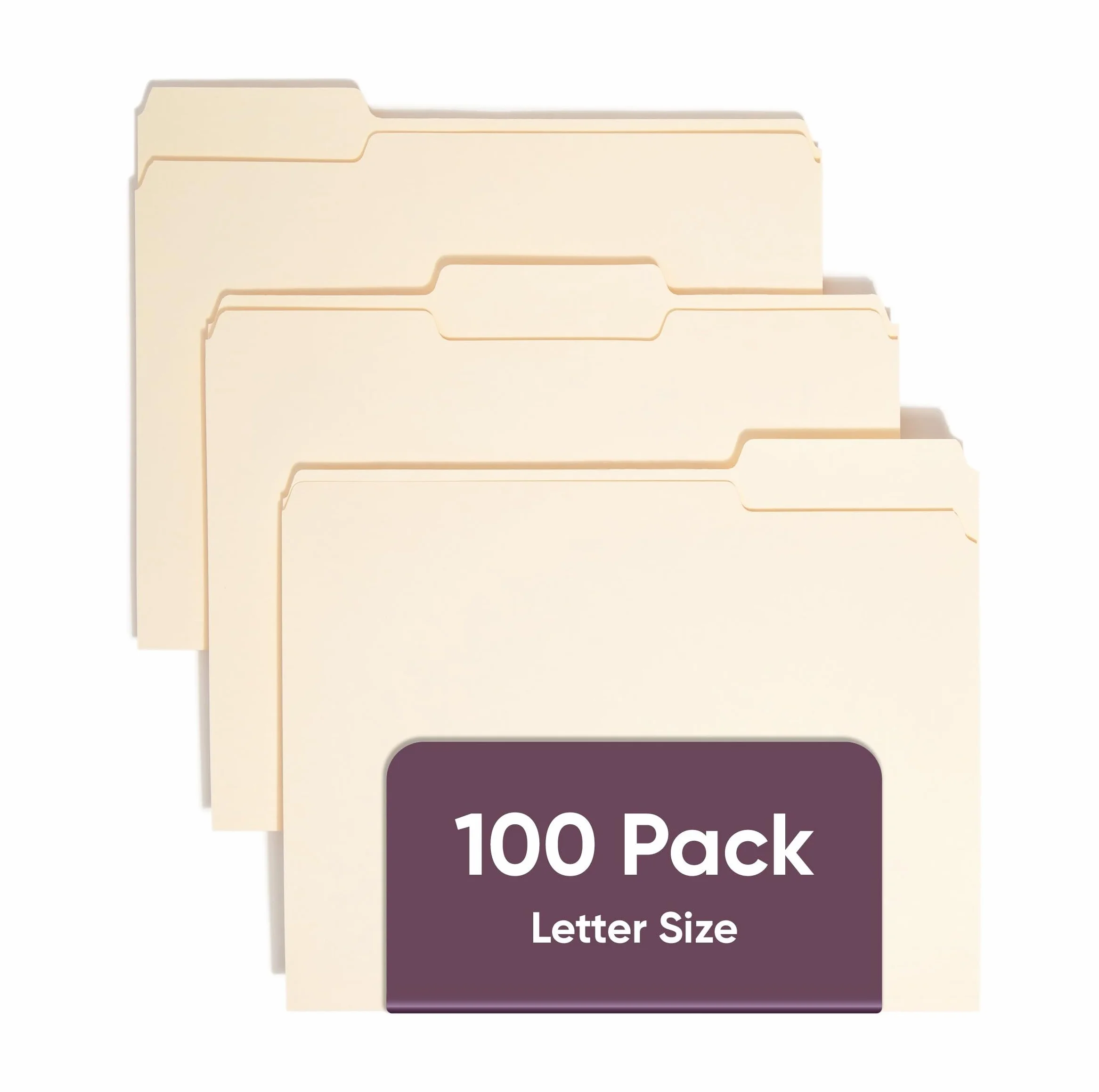 Smead Manila carpeta, 1/3-cut Tab, tamaño carta, Manila, 100 por caja