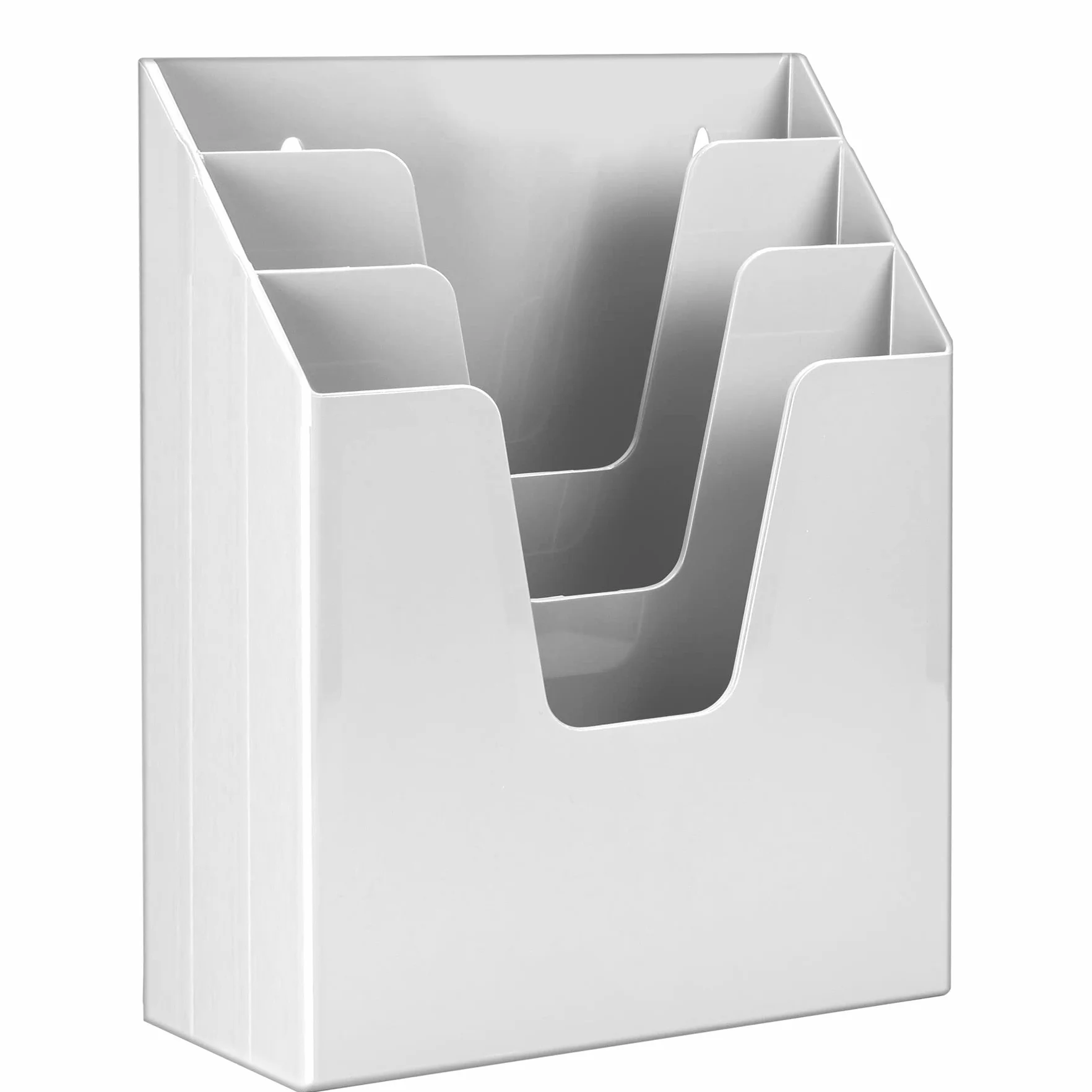 Acrimet Organizador Vertical de Archivos Triples, Clasificador de Archivos Plástico Blanco