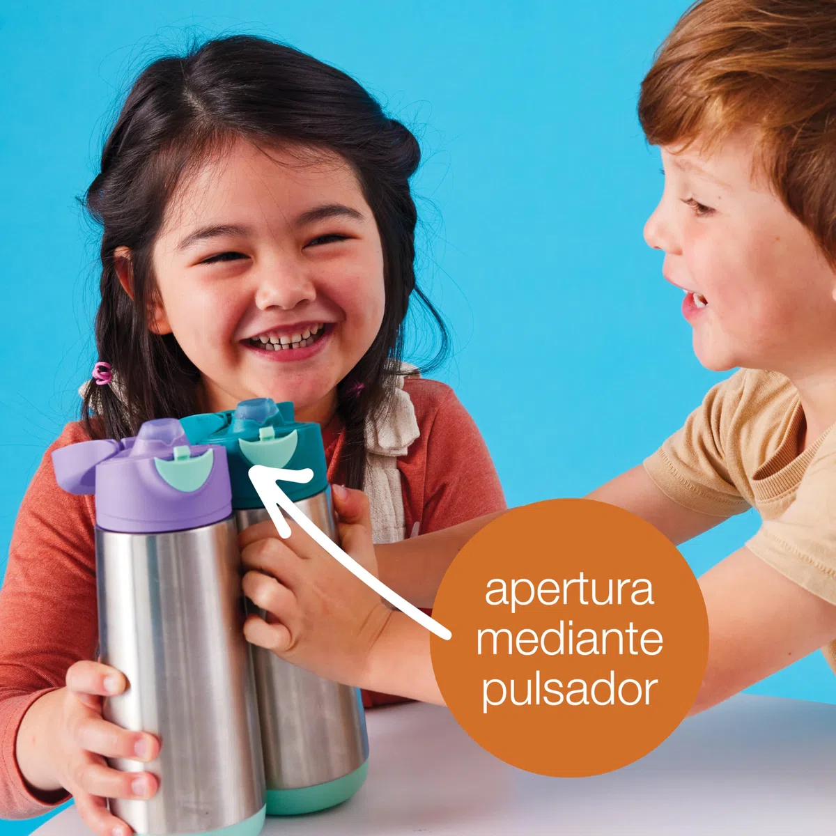 b.box Botella de Agua Termo con Boquilla Deportiva | Inclinar y Sorber | Botella de Agua de Acero Inoxidable que Mantiene las Bebidas Frías Hasta 15h y Calientes Hasta 8h | 500 ml