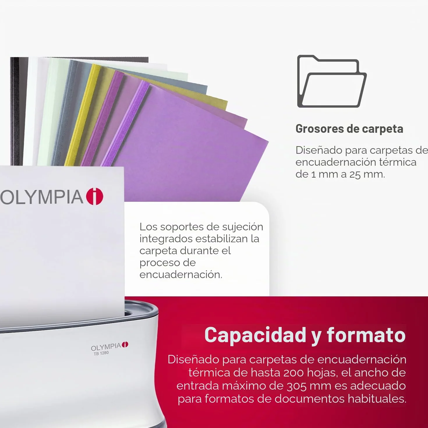 Olympia TBL 1280 Combo Máquina para encuadernación térmica, desconexión automática despues de 90 minutos