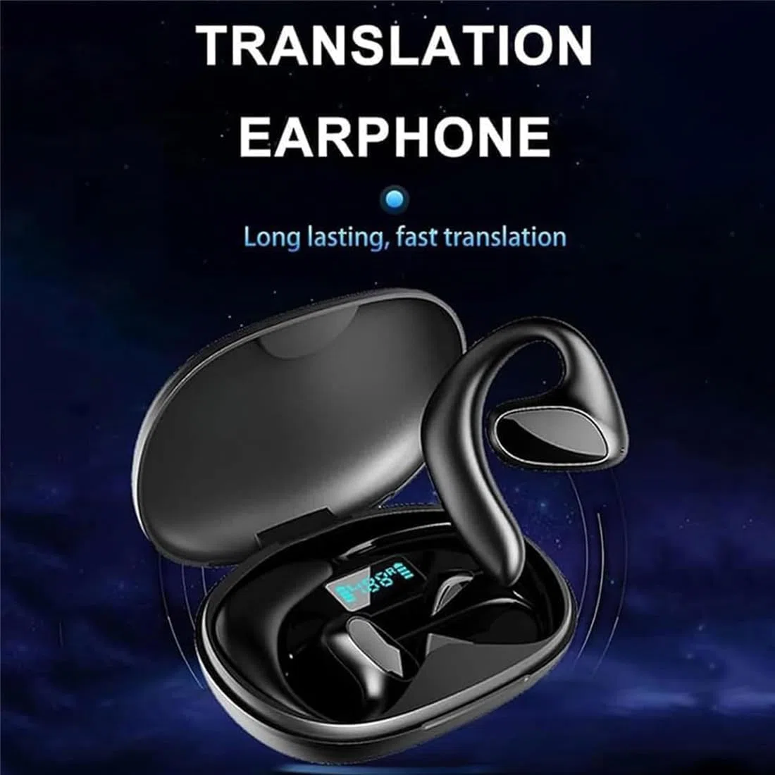 Meacode traductor, Meacode AI translation earbuds, auriculares traductor en tiempo real, 144 idiomas, traducción simultánea, función sin conexión, ideales para viajes, negocios y estudios (Negro)