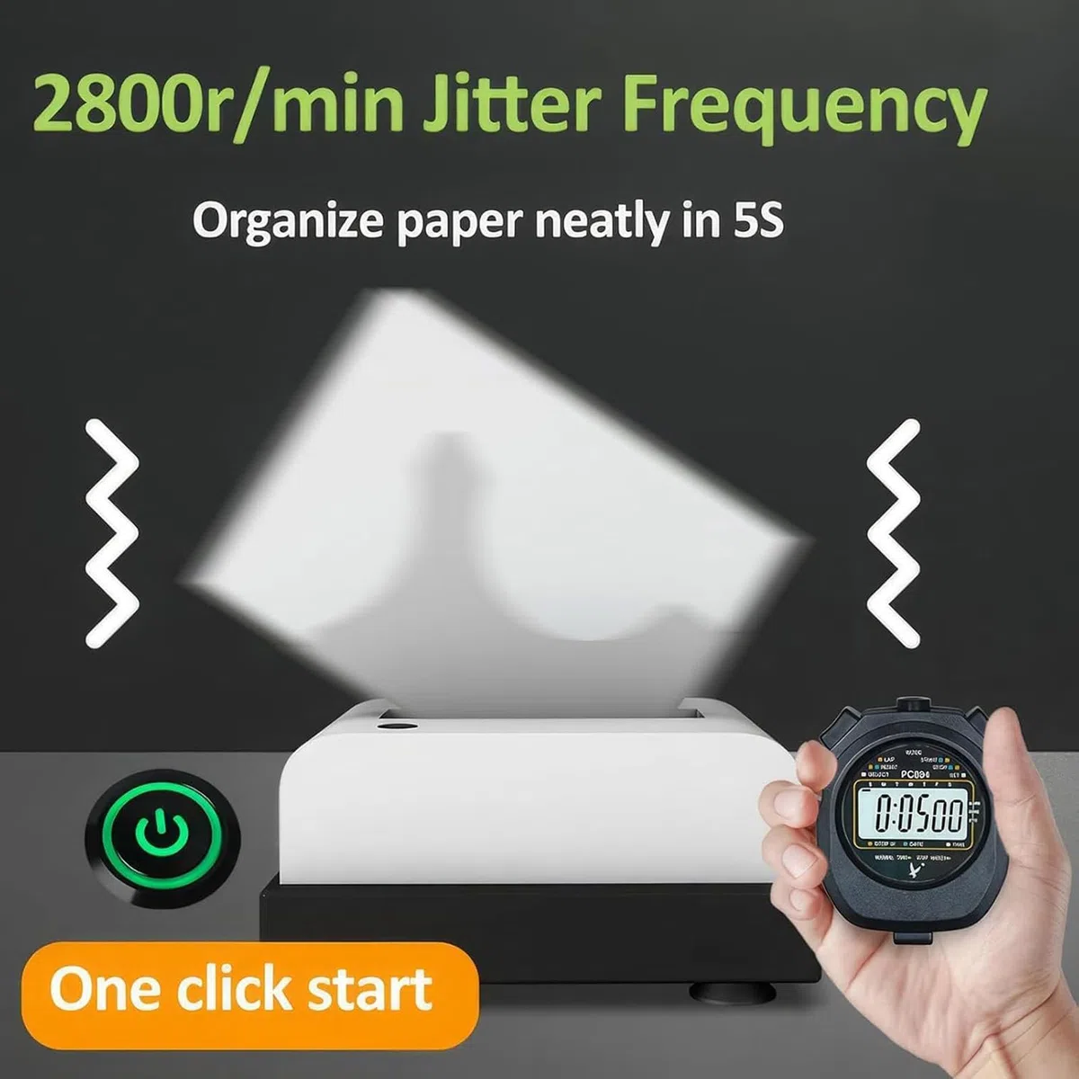Máquina de clasificación automática de papel, máquina agitadora de alta velocidad de 2800 r/min, ancho de caja de 50 mm, grosor de acabado de 500 páginas, elimina la estática y los restos para