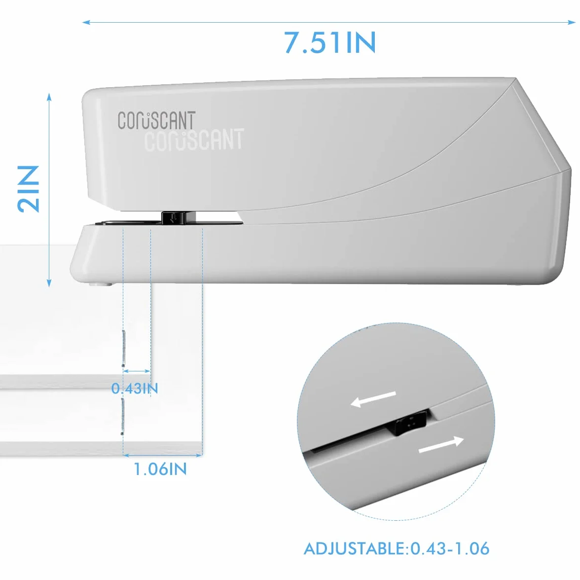 Coruscant Grapadora eléctrica, automática, muy resistente, 25 hojas, puede contener 210 grapas, incluye 2000 grapas y 1 extractor de grapas. Grapadora eléctrica de escritorio de CA o con pilas para