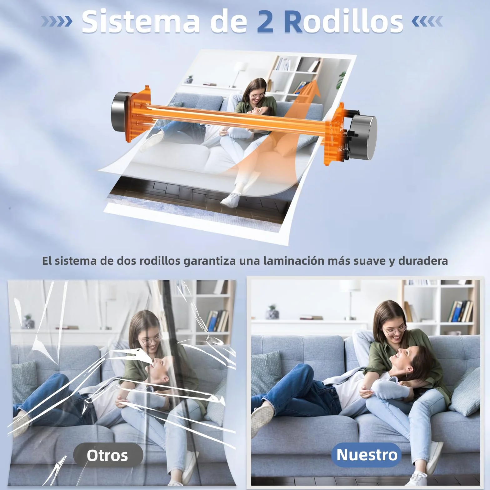 Crenova Plastificadora A3 con 30 Láminas, Máquina de Laminación en Caliente y Frío con Cortador de Papel y Redondeador de Esquinas