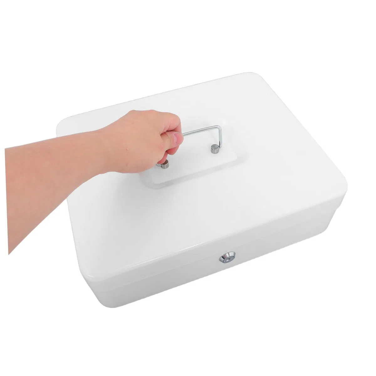 GALPADA Caja de Caudales con Llave para Seguridad Caja de Seguridad Pequeña para Dinero y Organizador de Almacenamiento con Cerradura para Comercios y Hostelería
