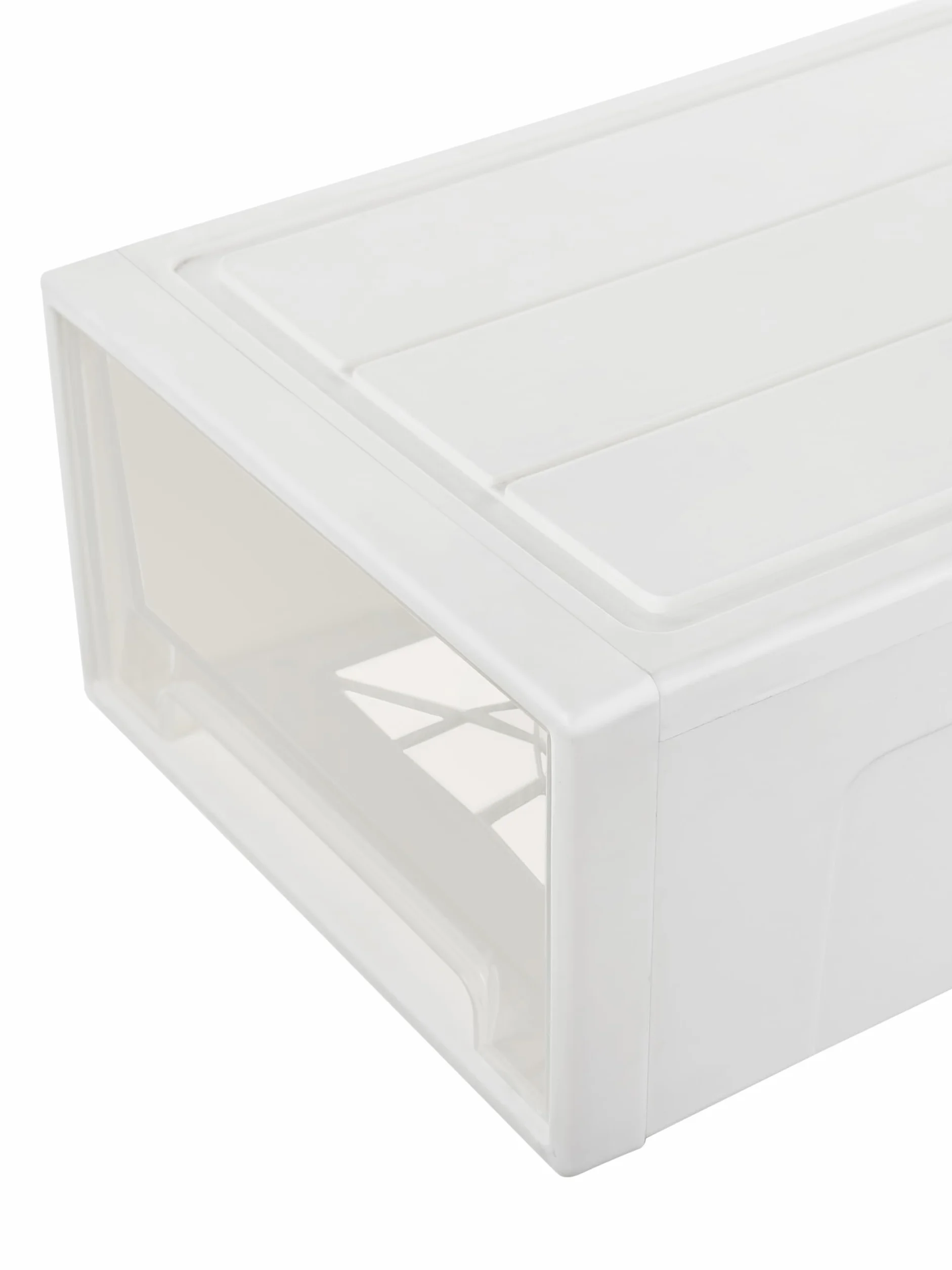 Cetomo 14L*3 Cajones de Almacenamiento de Plástico, Torre Apilable para Escritorio, Blanco Transparente