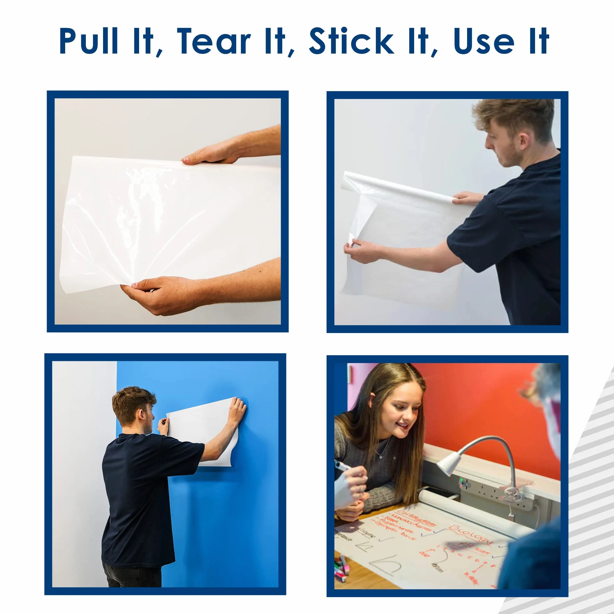 Magic Whiteboard Hojas adhesivas en la pared, pizarra blanca estática y portátil A2, pequeña pizarra blanca para paredes, puertas, ventanas, refrigeradores y vidrio, fácil de limpiar, pizarra de