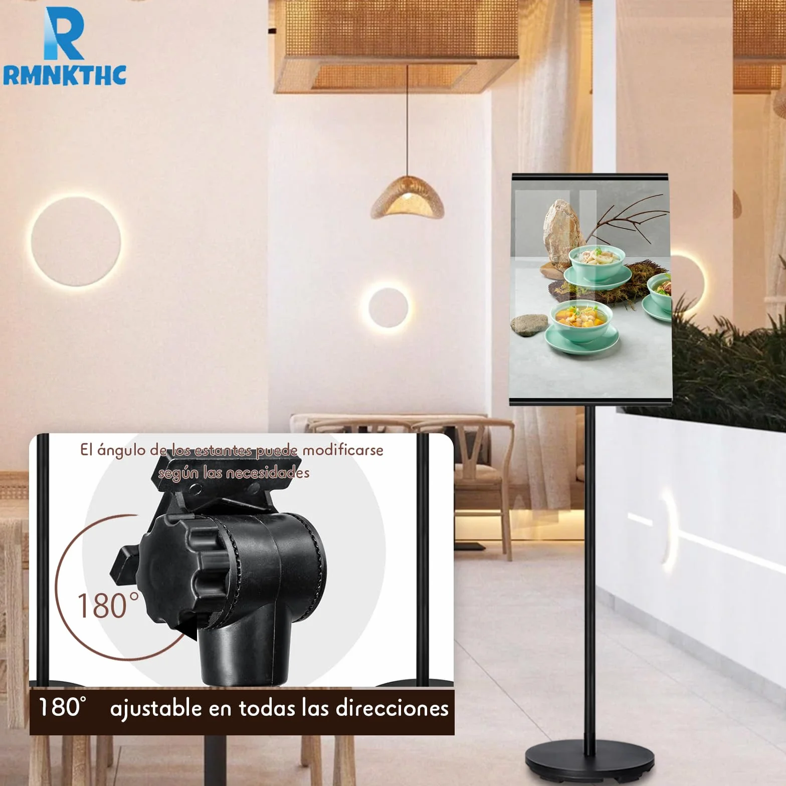 A3 Expositor de aleación de aluminio | Soporte ajustable en ángulo impermeable | Pizarra de menú para negocios/entrada/evento (negro)