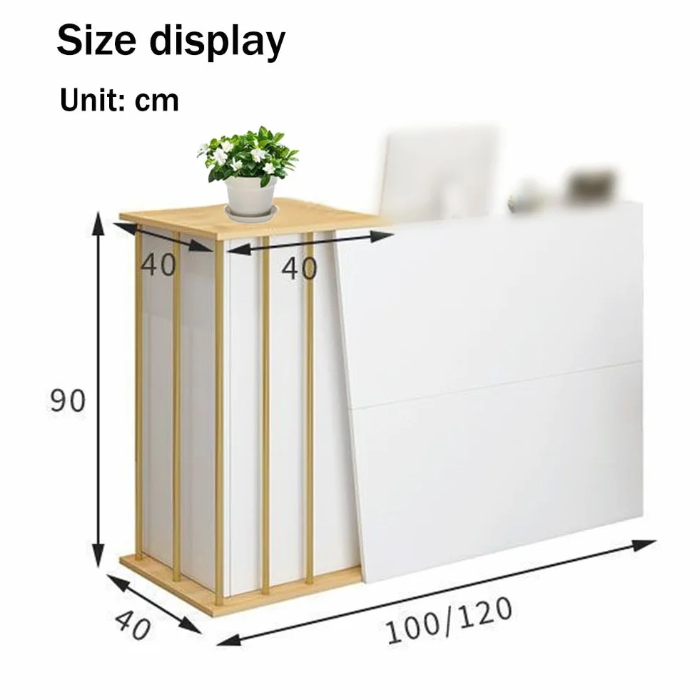 Mostrador Recepción Pequeño con Cajones con Cerradura 120cm Blanco para Oficina