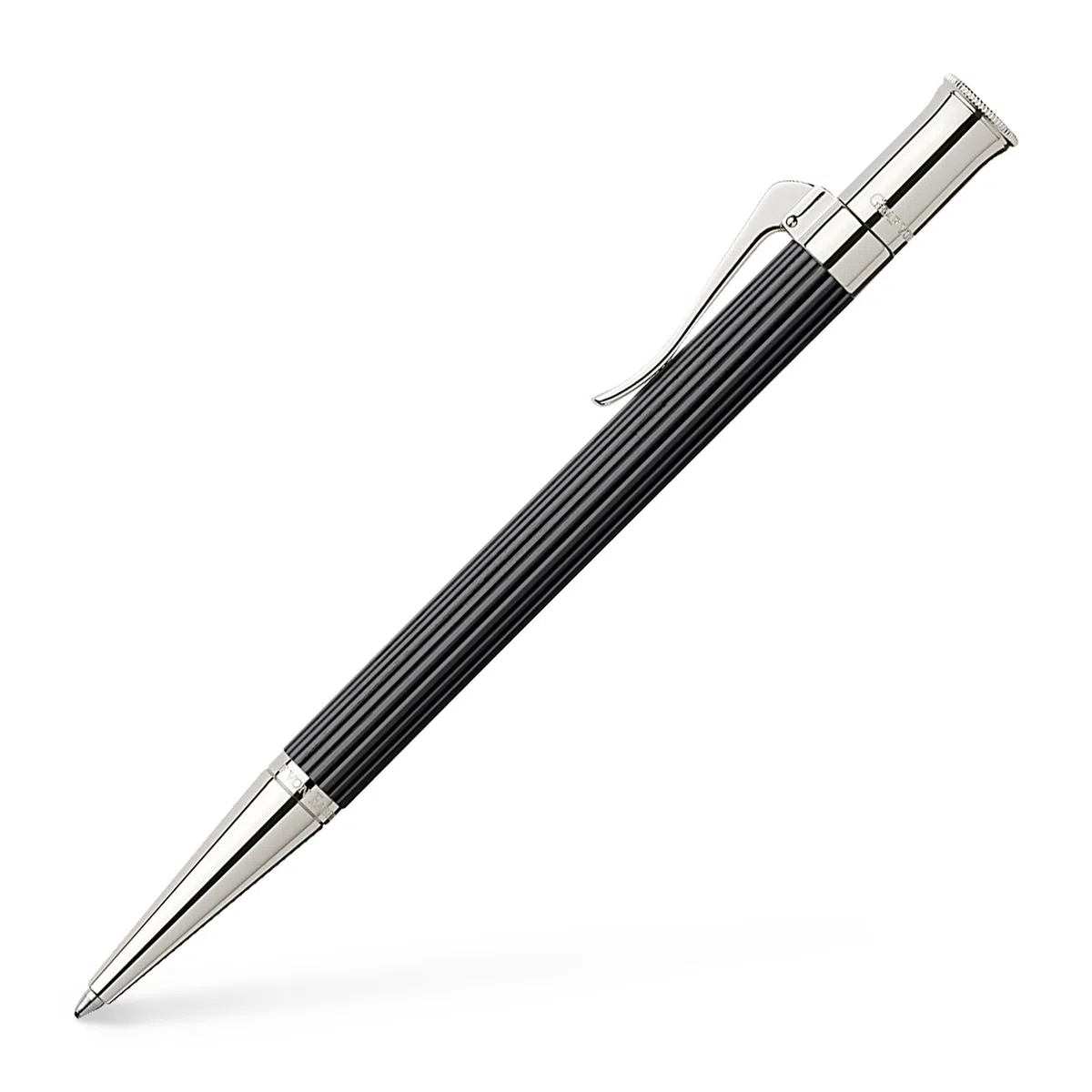 Graf von Faber-Castell 145531 Bolígrafo Línea Clásica, Ébano | Eje de ébano con piezas metálicas platinadas y relleno de gran capacidad a prueba de documentos