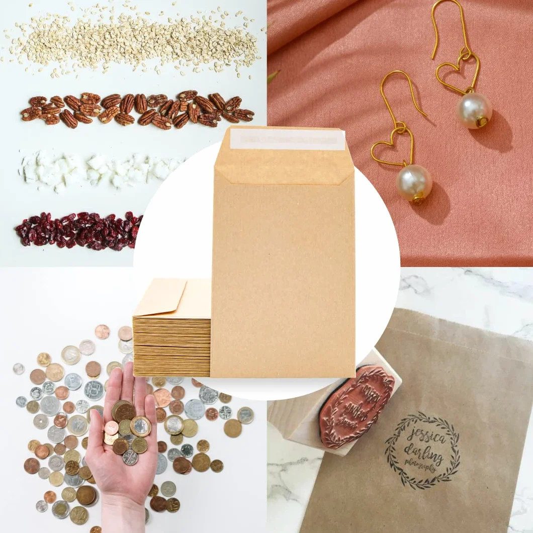 Sobres de Papel, Sobres Pequeños con Tira de Silicona para Invitaciones o Bolsitas de Regalo de invitados de Bodas o Comuniones Medida 100x145mm. Sobres para joyas o semillas · m-office (500 uds)