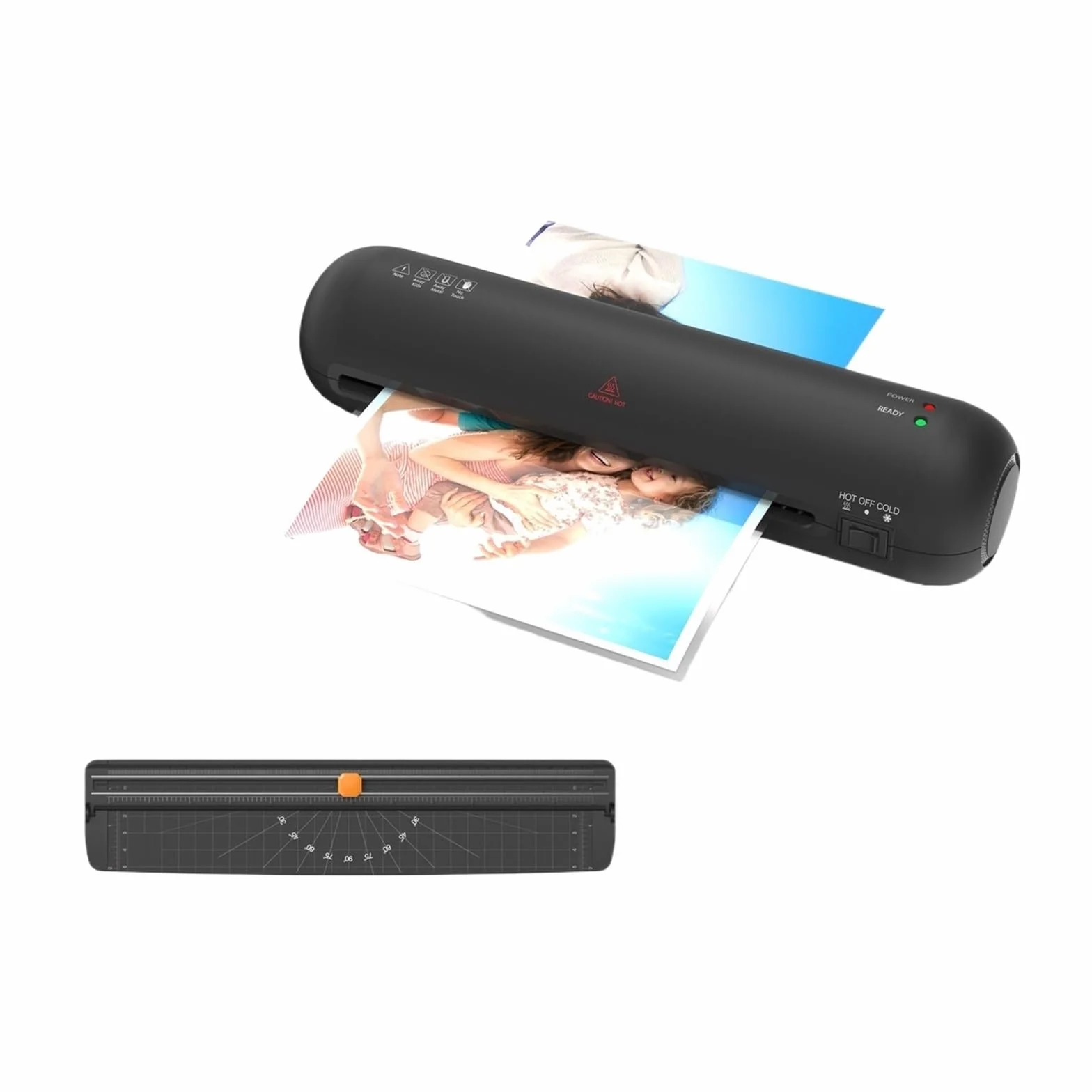 Plastificadora, Máquina laminadora de documentos fotográficos con de 2 rodillos for laminación en frío y en caliente