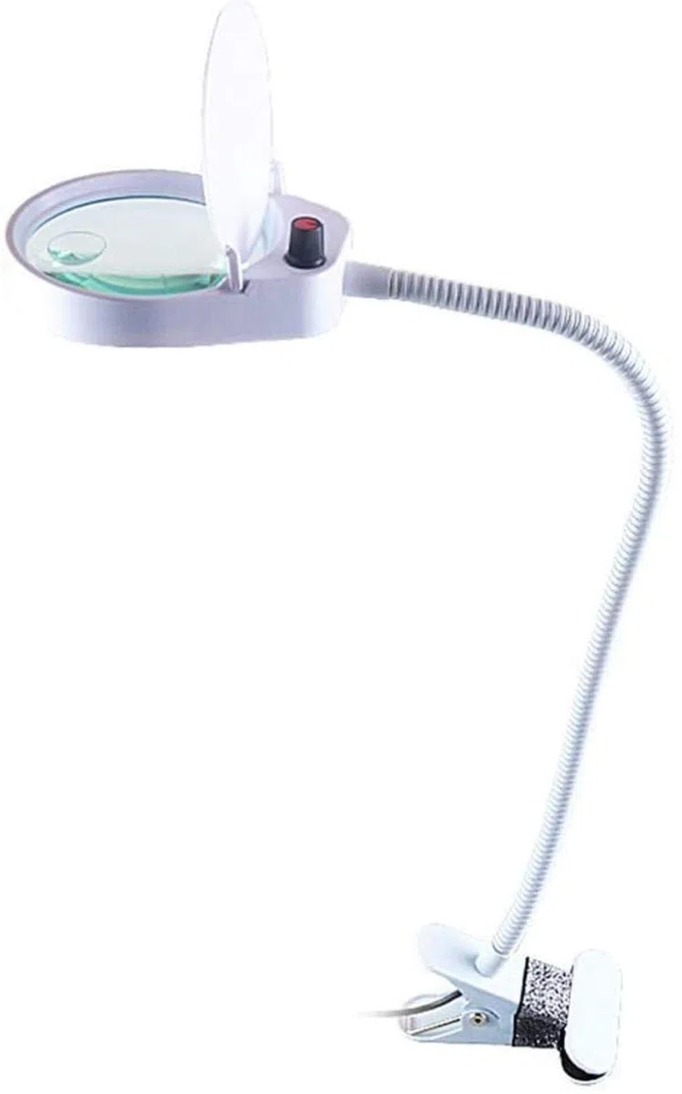 Lámpara de abrazadera de lupa de 3 x 10 aumentos con 26 luces LED, regulable, brazo giratorio ajustable, lupa iluminada para lectura, manualidades, reparación, lupa negra