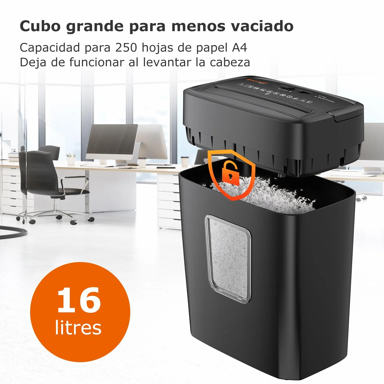 Bonsaii Trituradora de Papel Corte en partículas 6 Hojas, P4 microcorte de Alta Seguridad, destruye Tarjetas de crédito/Grapas, 16 L, destructora de Papel para el hogar y la Oficina pequeña(C261-D)