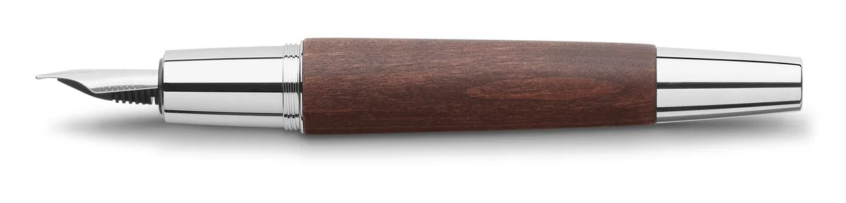 FABER-CASTELL - Pluma estilográfica e-motion madera cromada, plumín B