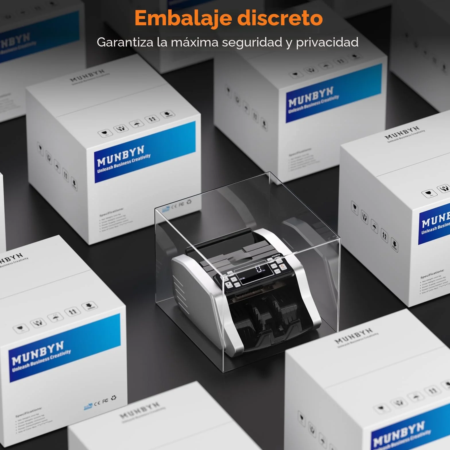 MUNBYN 2026 Contador de Billetes con Detección UV/MG/IR/MT para Euros y Dólares