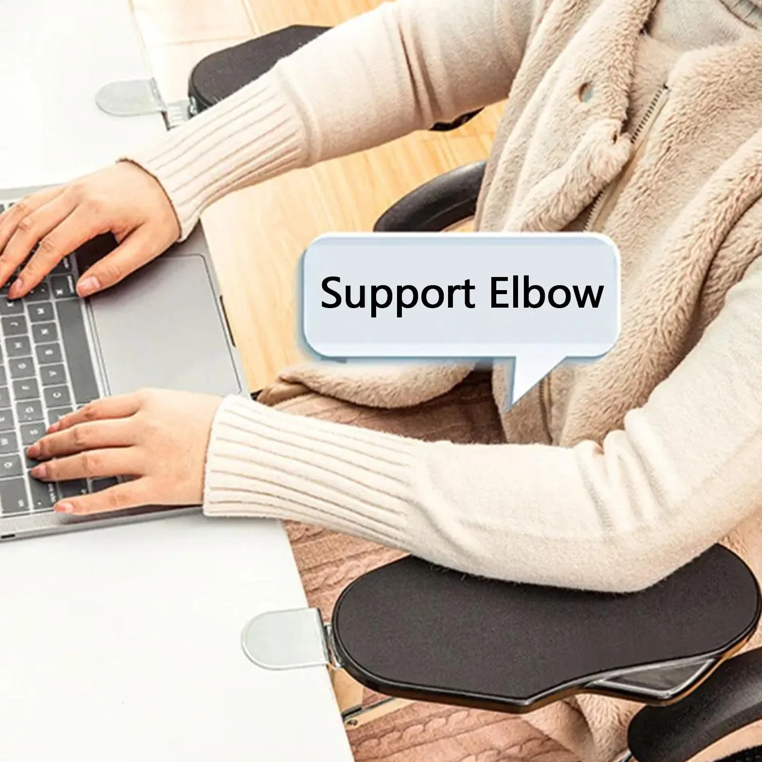 2 Unidades ExtensióN De Escritorio ErgonóMica, Reposabrazos De Escritorio ReposamuñEcas Plegable Reposabrazos Para Codo SujecióN Sin Perforaciones Estante Reposabrazos Para Codo De Computadora