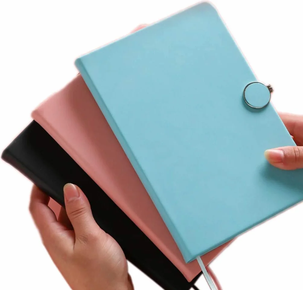 Cuaderno Libreta Viajes Cuaderno De Cuero PU, Cubierta Carpeta 6 Anillas Redondas Recargable for Papel Relleno A5, Diario Personal Con Hebilla Magnética Lecturas Adultos(3-pack)