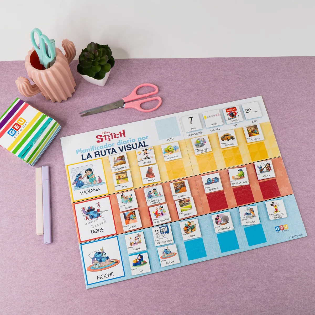 Pictogramas Autismo Español | Panel Rutinas | Pictogramas Rutinas Niños Español | Planificador Visual Editorial GEU Stitch (Diario Disney (español))