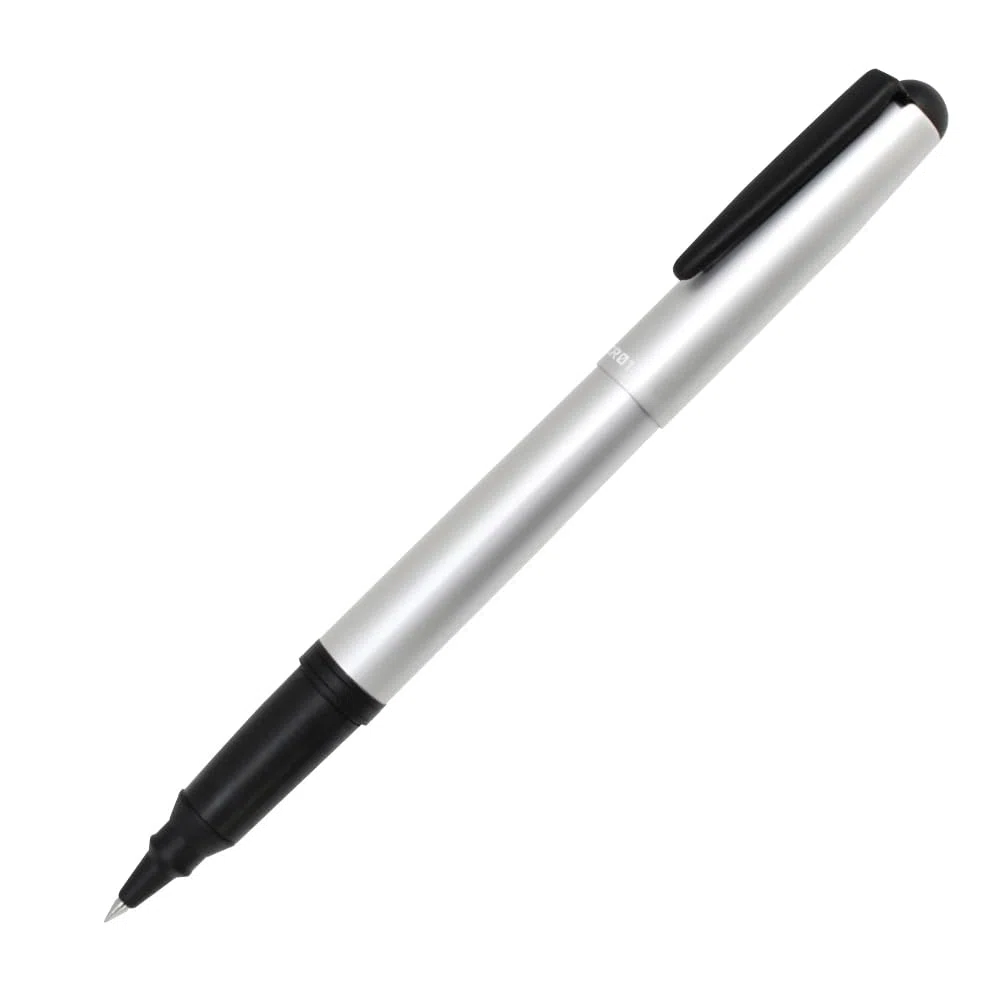 OHTO CR01 - Bolígrafo de cerámica de 0.5 mm, barril de aluminio grueso con componentes de latón, plata mate, tinta negra a base de agua, CR01-05-MSV