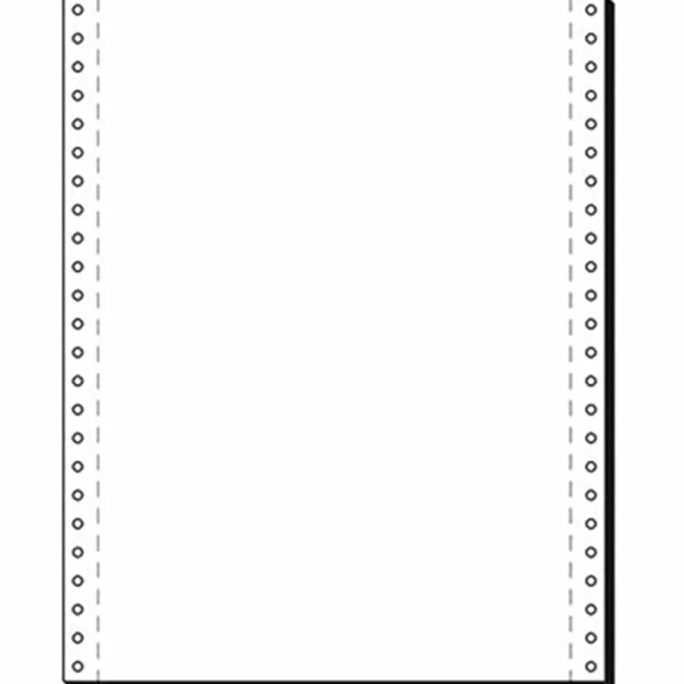Sigel - Papel continuo (375 x 12", A3, vertical, simple, 60 g/m², 2000 hojas), color blanco