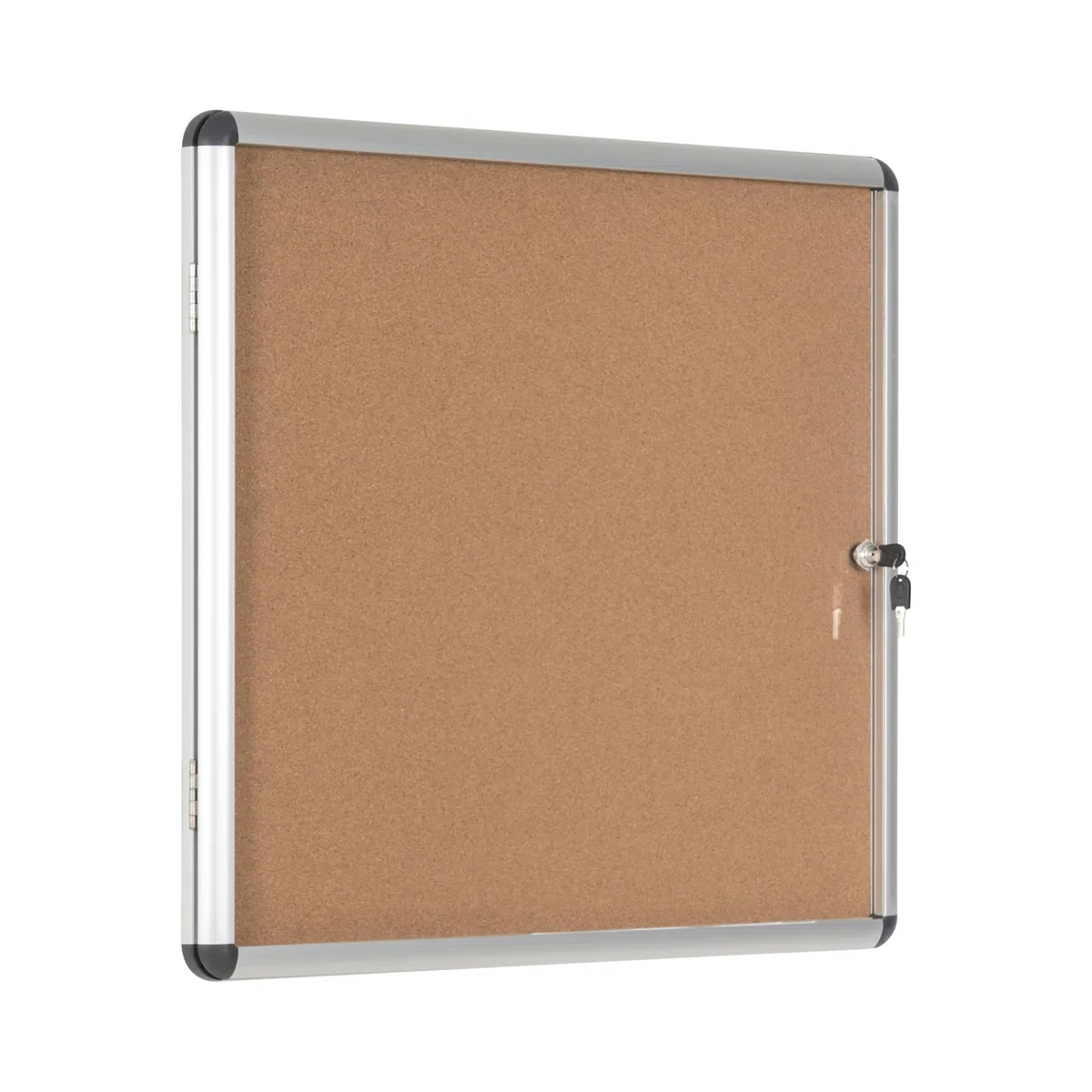 Bi-Office Enclore - Vitrina de interior de Corcho para 6 Hojas A4, con Puerta de Aluminio y Cerradura, 720 x 674 mm