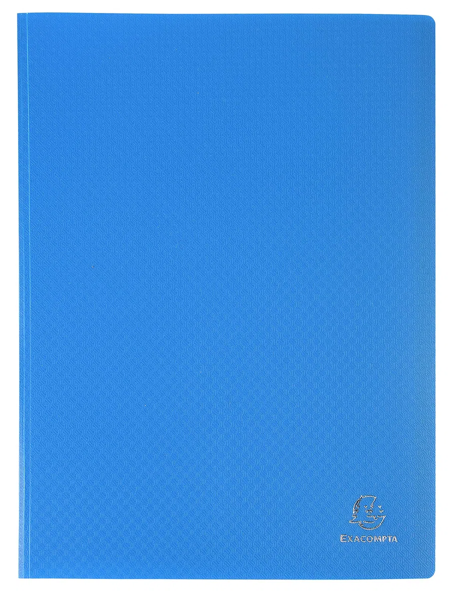 Exacompta Ref. 8862E – Caja de 8 carpetas OPAK – 60 fundas transparentes lisas – 120 vistas – para tamaño A4 – Dimensiones 24 x 32 cm – cubierta de polipropileno semirrígido – azul claro