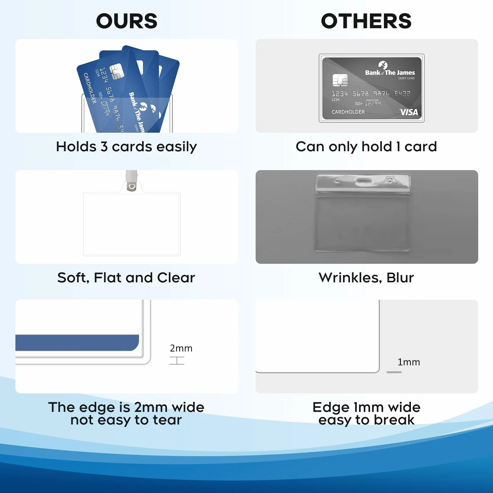 Fushing - Soportes para tarjetas de identificación con clip, 100 piezas de plástico transparente con clips para tarjetas de identificación de 5,7 x 8,9 cm